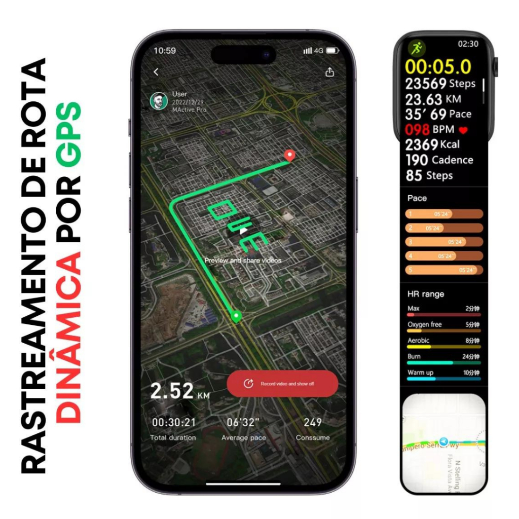 relógio para atividades físicas com GPS